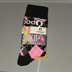 (J25) Oneblood Socks, Socknit To Cancer